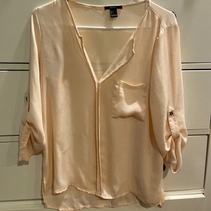 Sheer 3/4 sleeve blouse